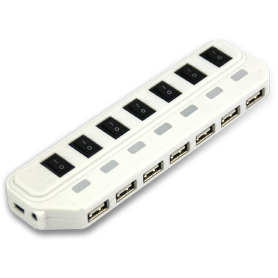 Hub VCOM Blanc   7 Ports, Nouveau design 