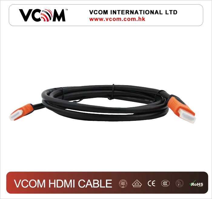 cble HDMI VCOM de haut de gamme Orange et Noir moul 