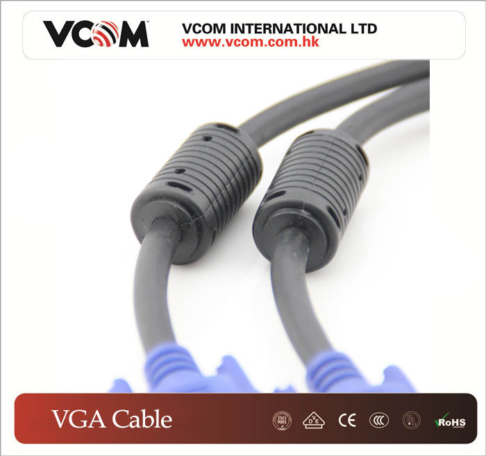 Cble VGA VCOM  haut dbit 15M / M 3 + 4 avec 2 ferrites 