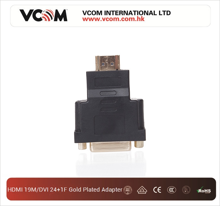 VCOM HDMI 19M / DVI 24 + 1F plaqu or