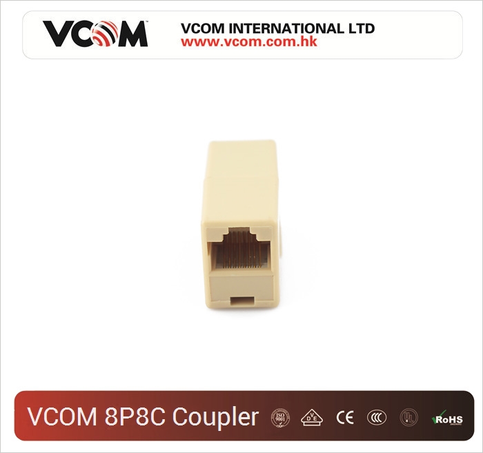 Connecteur coupleur VCOM RJ45 mle  femelle CAT5 8P8C 