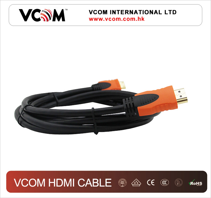 cble HDMI VCOM de haut de gamme Orange et Noir moul 