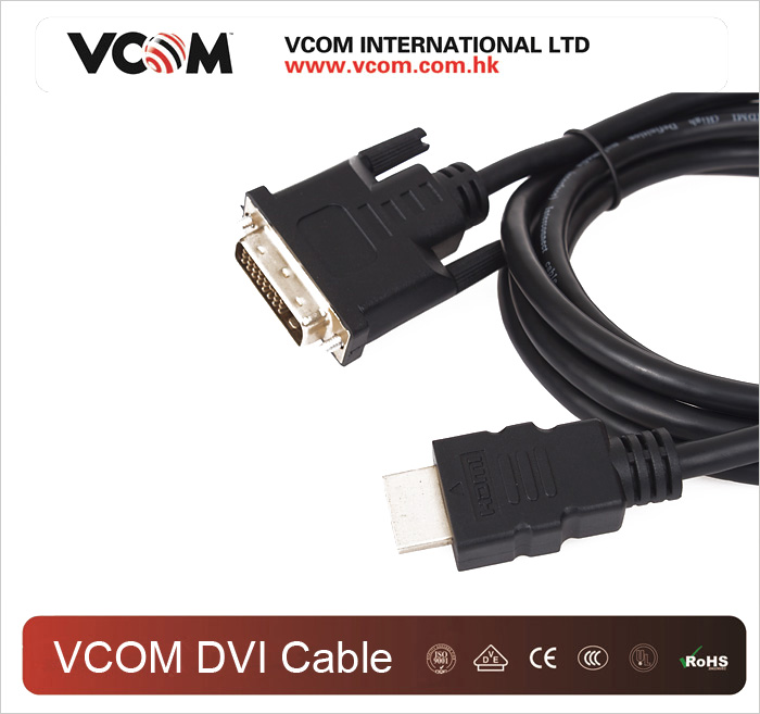 Cble VCOM noir mle  mle DVI vers HDMI