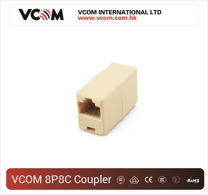 Connecteur coupleur VCOM RJ45 mle  femelle CAT5 8P8C 