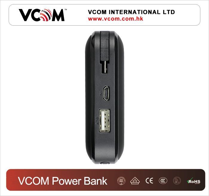 Banque d'alimentation portable VCOM de luxe Noir