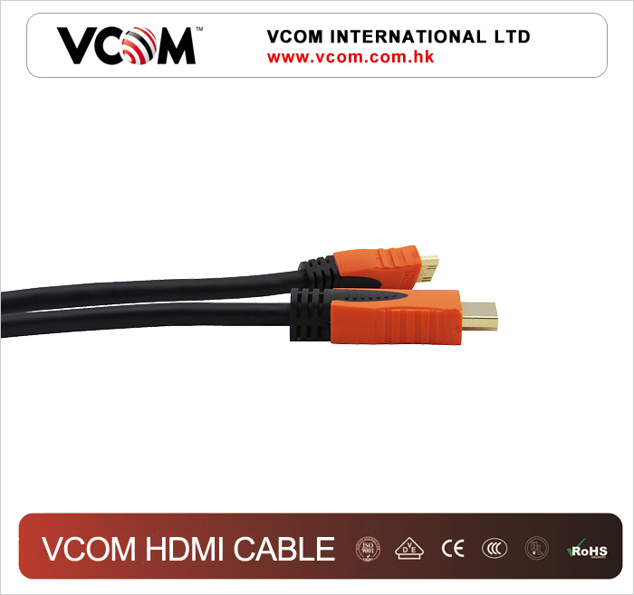 cble HDMI VCOM de haut de gamme Orange et Noir moul 