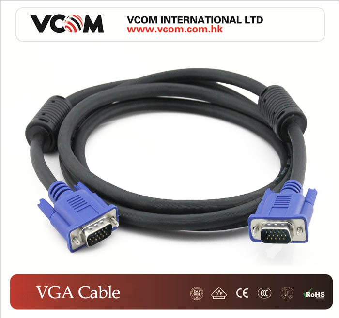 Cble VGA VCOM  haut dbit 15M / M 3 + 4 avec 2 ferrites 