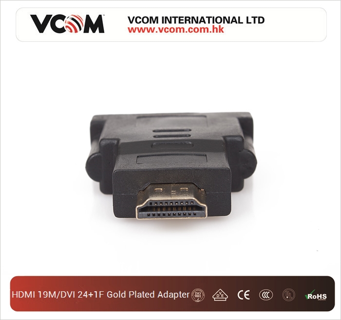 VCOM HDMI 19M / DVI 24 + 1F plaqu or