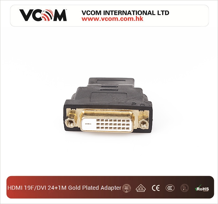 VCOM HDMI 19F / DVI 24 + 1M plaqu or