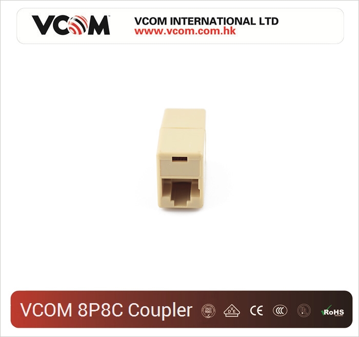 Connecteur coupleur VCOM RJ45 mle  femelle CAT5 8P8C 