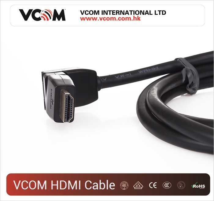 Cble HDMI VCOM plaqu or avec un connecteur rotatif