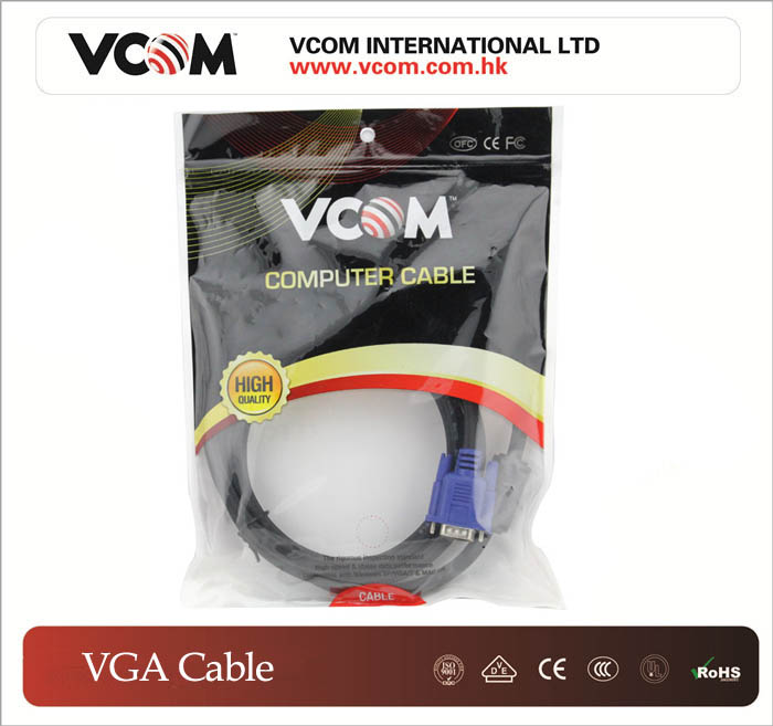 Cble VGA VCOM  haut dbit 15M / M 3 + 4 avec 2 ferrites 