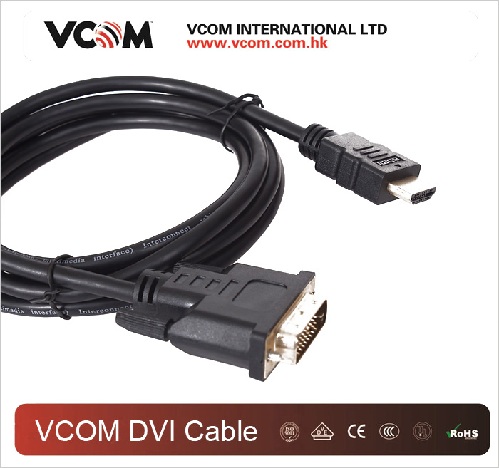 Cble VCOM noir mle  mle DVI vers HDMI