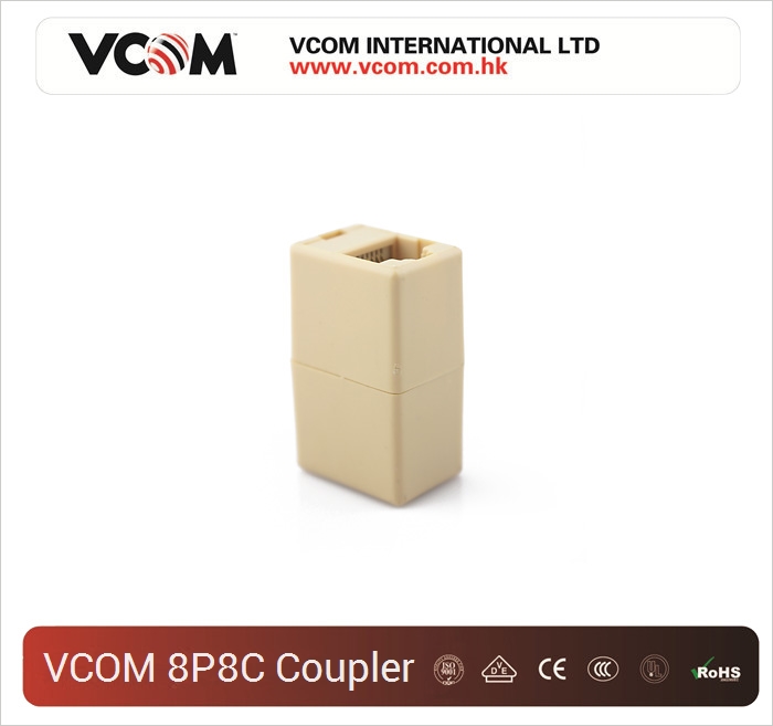 Connecteur coupleur VCOM RJ45 mle  femelle CAT5 8P8C 