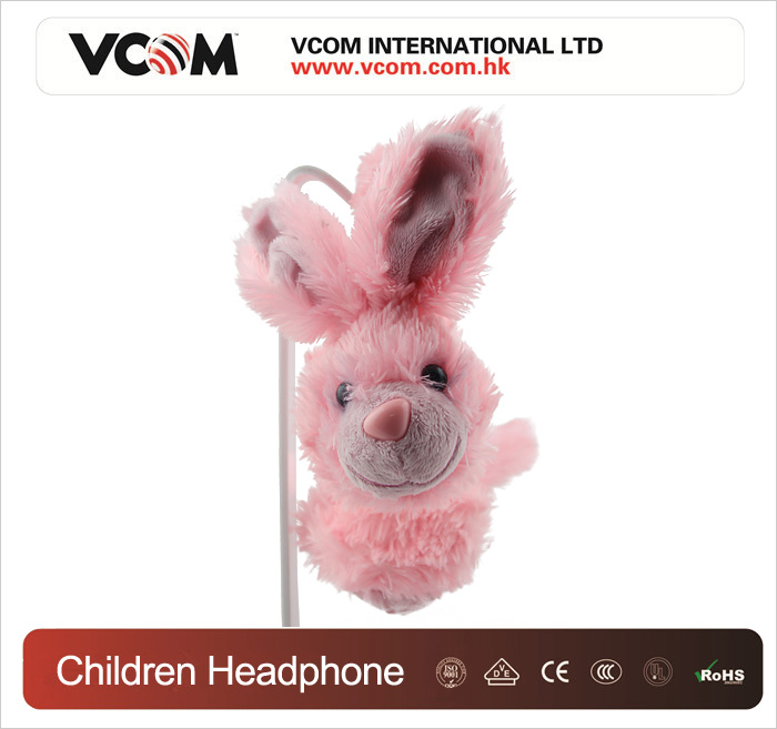 Casque VCOM pour enfants sous forme de peluche de lapin