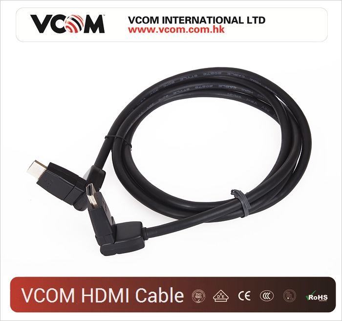 Cble HDMI VCOM plaqu or avec un connecteur rotatif