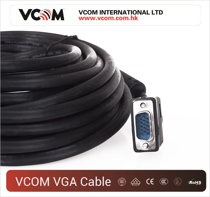 Cble VGA VCOM HD 15 M / M 3 + 4 +2 ferrite 