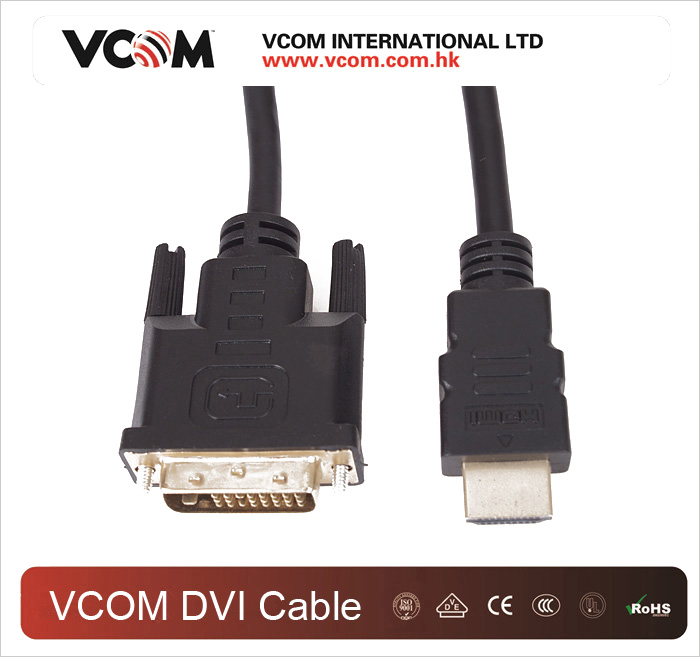 Cble VCOM noir mle  mle DVI vers HDMI