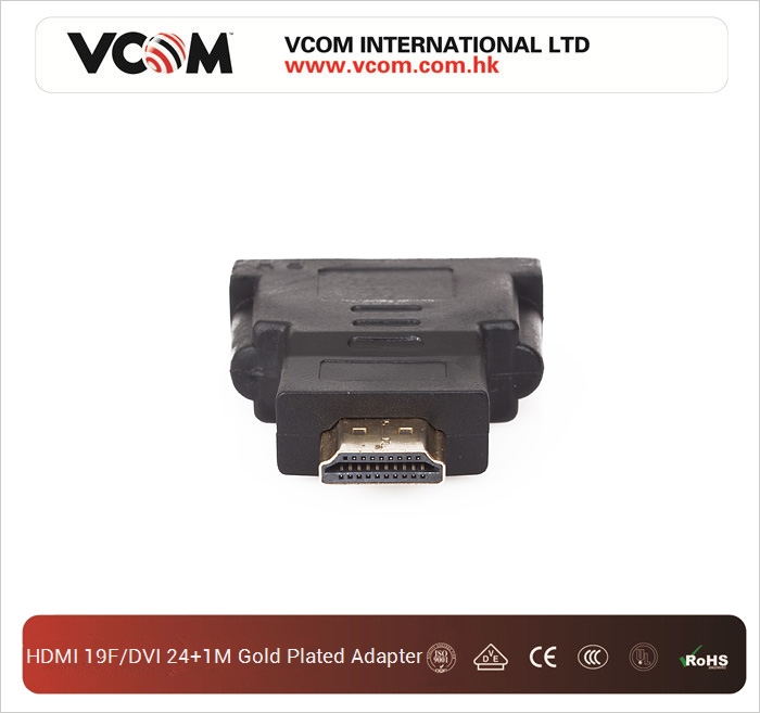 VCOM HDMI 19F / DVI 24 + 1M plaqu or