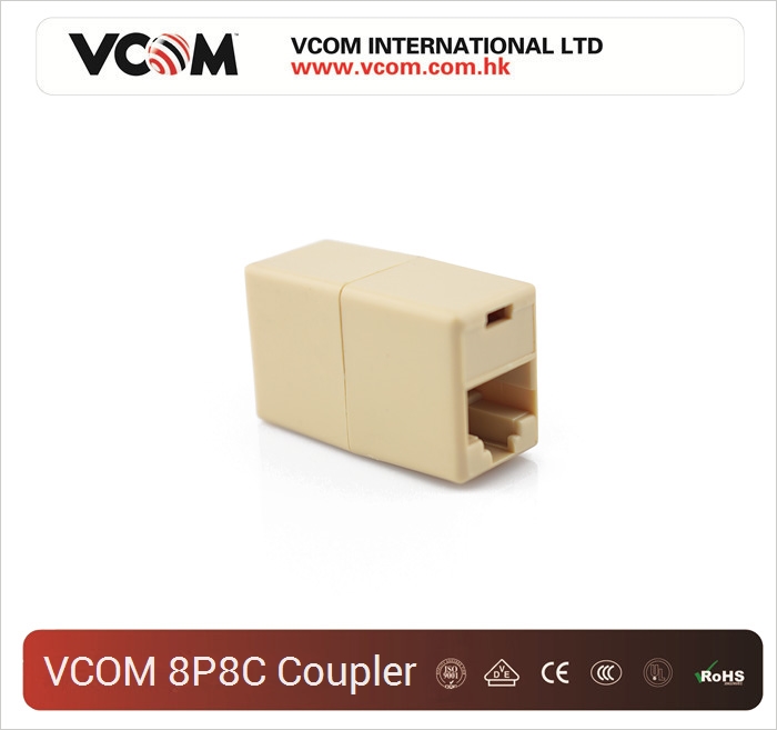 Connecteur coupleur VCOM RJ45 mle  femelle CAT5 8P8C 