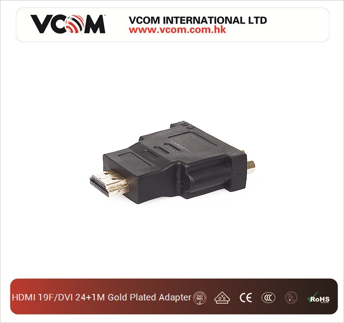 VCOM HDMI 19F / DVI 24 + 1M plaqu or