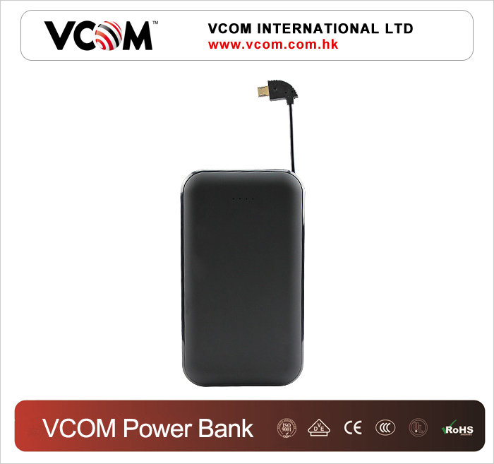 Banque d'alimentation portable VCOM de luxe Noir