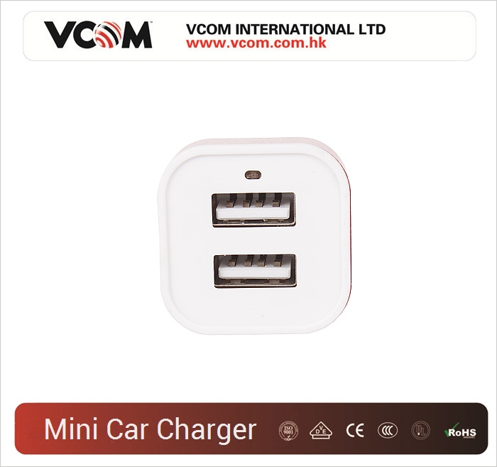 Mini Chargeur de voiture USB VCOM  2 ports