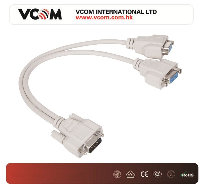 Cble VCOM  HD15M / 2x15F VGA 