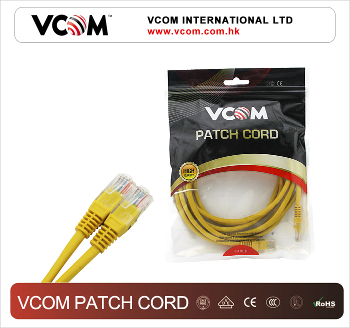 Corde VCOM UTP CAT5e jaune 